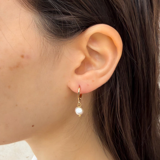 עגיל חישוק פנינה