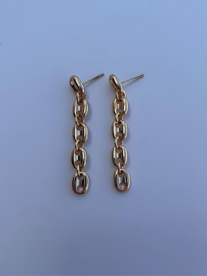 עגיל שרשרת מצופה זהב 18k