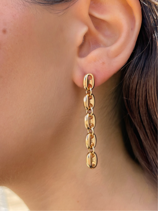 Brinco Corrente de bnhado a ouro 18k