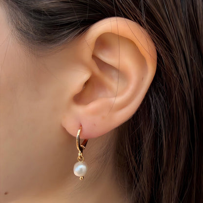 עגיל חישוק פנינה